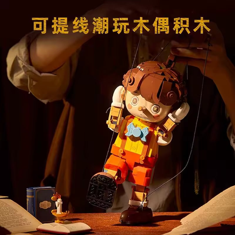 Pinocchio Long Nose Cartoon Figure Building Blocks Set | 3D Muppets Character Model Toy for Adults & Kids | Creative Table Decoration & Birthday Gift