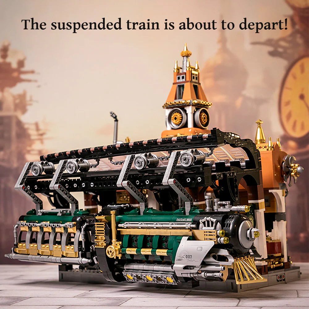 Pantasy Steampunk Series Railway Station 85007 | Collectible Building Set for Adults & Kids | Creative Architecture Display To