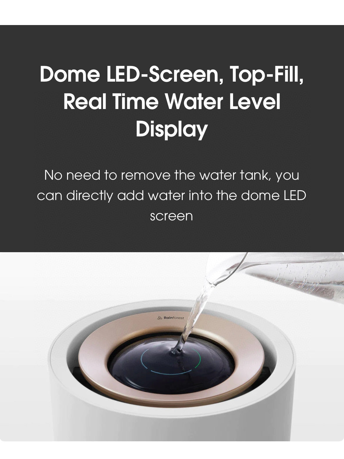 Smart Rainforest Humidifier | Mist-Free, 3L Tank, Works with Google Assistant, Alexa, & Apple HomeKit