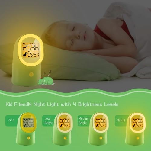 LED 数字闹钟带夜灯 儿童睡眠时间表训练器