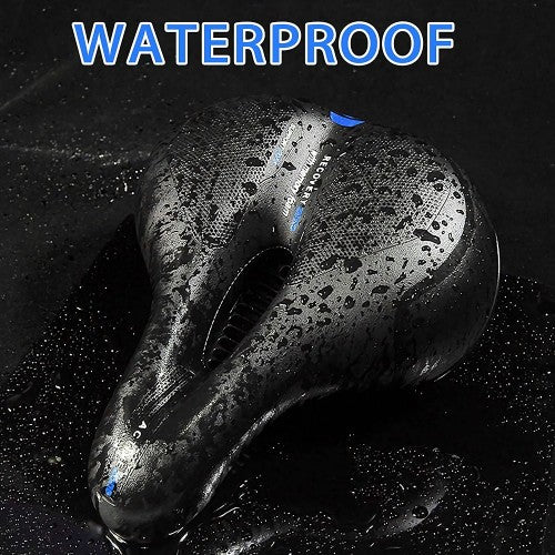 自行车座椅,自行车替换座垫,带防水记忆泡沫软垫皮革、反光条、双减震橡胶球,通用适用于自行车、电动自行车