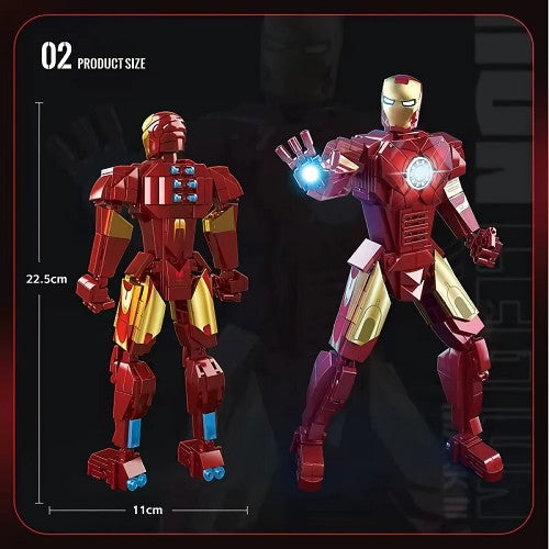 466 件超级英雄积木套装,钢铁军团 Mark III 儿童 DIY 积木玩具