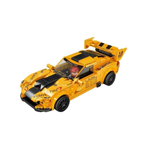 Car Building Blocks Set, 1:18 Scale Sports Car Model with Pull Back Motor