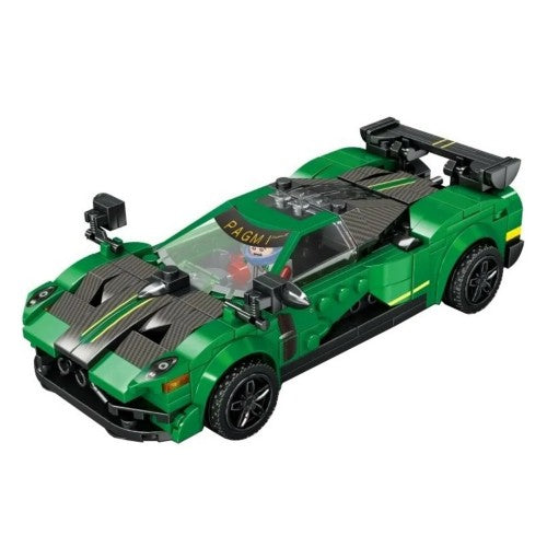 Car Building Blocks Set, 1:18 Scale Sports Car Model with Pull Back Motor