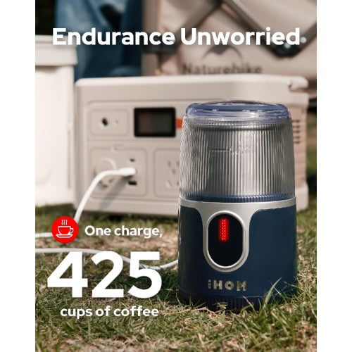 Cordless Coffee Grinder, Electric Bean Spice Grinder with 304 Stainless Steel Blade, 85 Grinds Per Charge for Home, Kitchen, Travel - ICG-1001L
