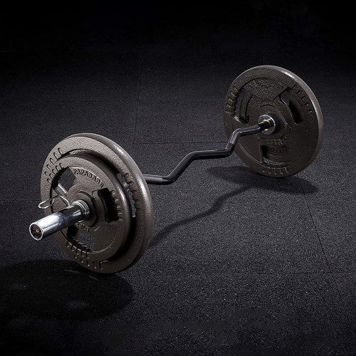 Olympic Curl Bar, 56 inch EZ Curl Barbell, 500 LB Weight Capacity Lifting Bar for Strength Training, Biceps Curl and Triceps Extensions