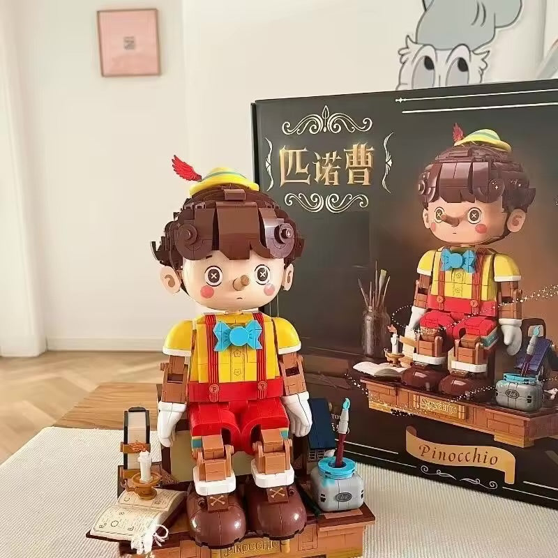 Pinocchio Long Nose Cartoon Figure Building Blocks Set | 3D Muppets Character Model Toy for Adults & Kids | Creative Table Decoration & Birthday Gift