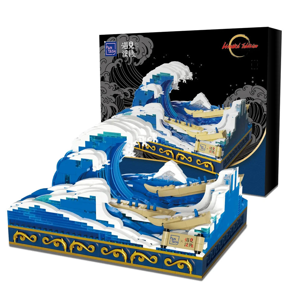 Pantasy 85002 The Great Wave Off Kanagawa | Adult Building Blocks 3D Art Display