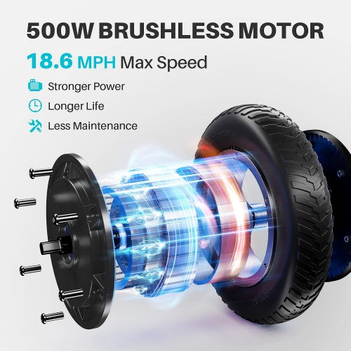SmooSat MAX 电动滑板车,500W 折叠电动滑板车,带智能 APP,10 英寸轮胎,前悬架,续航里程 48 公里,最高速度 30 公里/小时,最大负载 264 磅