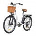 KORNORGE C6 电动自行车,26 英寸城市通勤电动自行车,配备 350W 电机、LED 大灯、Shimano 7 速、3 种模式、最高速度 15.5 MPH