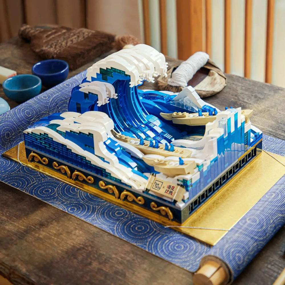 Pantasy 85002 The Great Wave Off Kanagawa | Adult Building Blocks 3D Art Display
