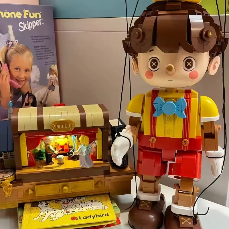 Pinocchio Long Nose Cartoon Figure Building Blocks Set | 3D Muppets Character Model Toy for Adults & Kids | Creative Table Decoration & Birthday Gift