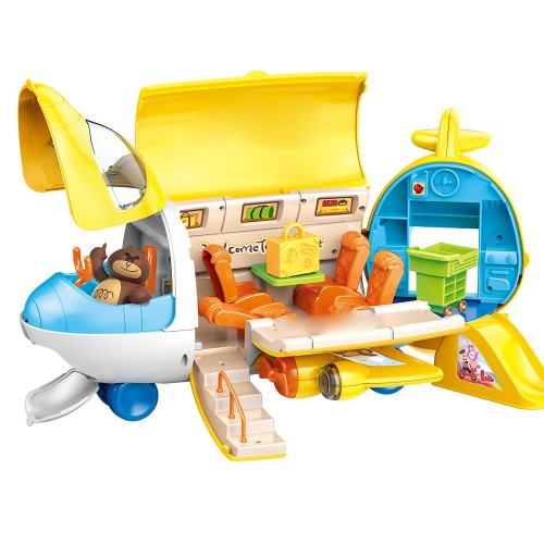 Boss Bear Airplane Roleplay Set, 1:12 Group Travel Plane Play House Тоу Set for Kids