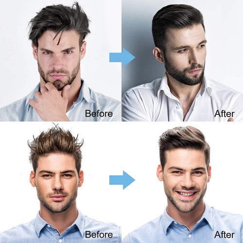 Hair Straightening Brush, 2 in 1 Hair Beard Electric Heated Brush, Anti-Scald for Men - HJ21471