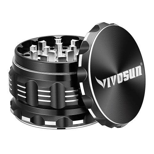 VIVOSUN 2.5 英寸香草研磨机,4 层铝制香料研磨机,带磁性盖和网筛,适用于家庭、厨房、香料、香草 - 03