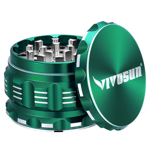 VIVOSUN 2.5" inch Herb Grinder, 4-Layer Aluminum Spice Grinder with Magnetic Lid, Mesh Screen for Home, Kitchen, Spices, Herbs - 03
