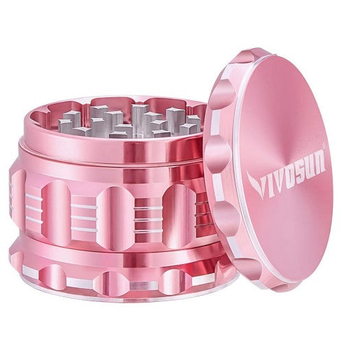 VIVOSUN 2.5" inch Herb Grinder, 4-Layer Aluminum Spice Grinder with Magnetic Lid, Mesh Screen for Home, Kitchen, Spices, Herbs - 03