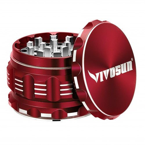 VIVOSUN 2.5" inch Herb Grinder, 4-Layer Aluminum Spice Grinder with Magnetic Lid, Mesh Screen for Home, Kitchen, Spices, Herbs - 03