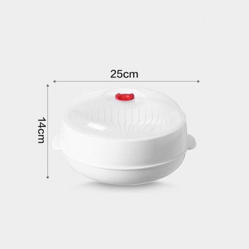 Microwave Oven Steamer Food Container with Lid Plastic Cookware for Steamed Buns