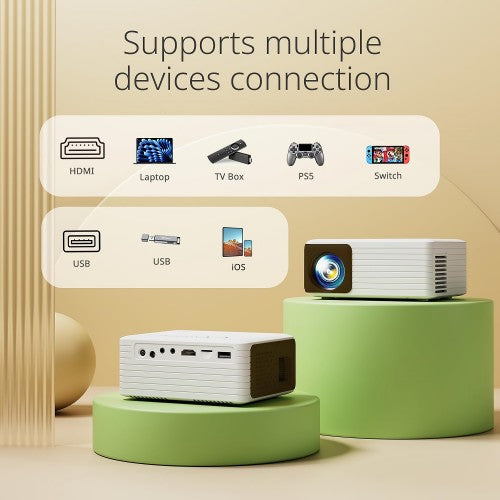 YOTON 迷你投影仪,支持 1080P 高清的便携式视频投影仪,适用于 HDMI、PC、USB、电视盒、Firestick、PS5、Xbox - Y3