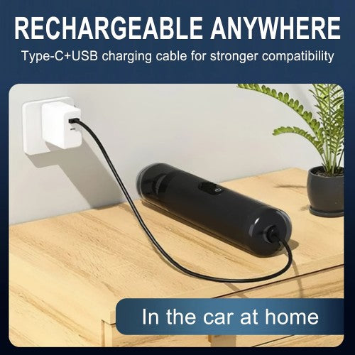 Mini Rechargeable Vacuum Cleaner, Cordless Handheld Vacuum with Brush Nozzle Attachments for Car Interior and Home Cleaning (Black) - XC-699