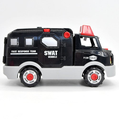 Take Aprt 玩具套装 SWAT 车辆 打造您自己的救援车辆玩具套装,带灯光和声音模型
