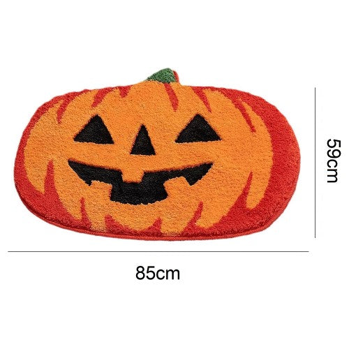 2 件装万圣节南瓜地垫,85 x 59 厘米门垫,带防滑橡胶衬里,适用于家庭、浴室、入口门 - ZW-HS-A16
