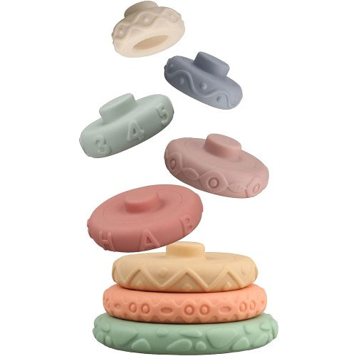 8 件套堆叠环,柔软感官教育婴儿积木,适用于 6 个月及以上婴儿的发育学习、出牙