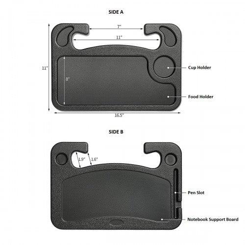 Multi-Purpose Car Steering Wheel Tray Double-Sided Eating Tray Laptop Desk Workstation