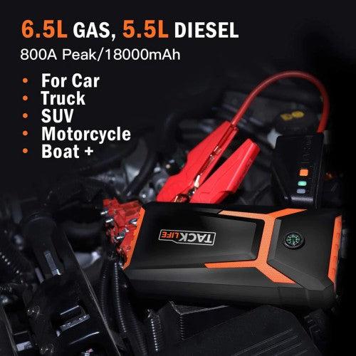 TACKLIFE T8 800A 峰值 18000mAh 汽车启动器,最高可达 7.0L