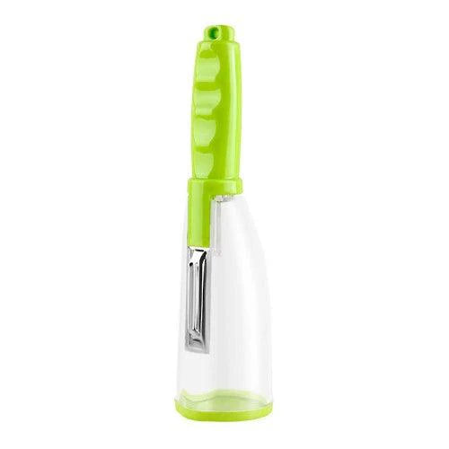 厨房多功能蔬菜水果削皮器带储物容器,防滑手柄