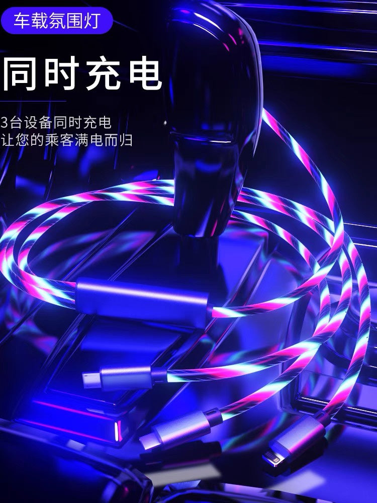One-to-Three Glowing Data Cable