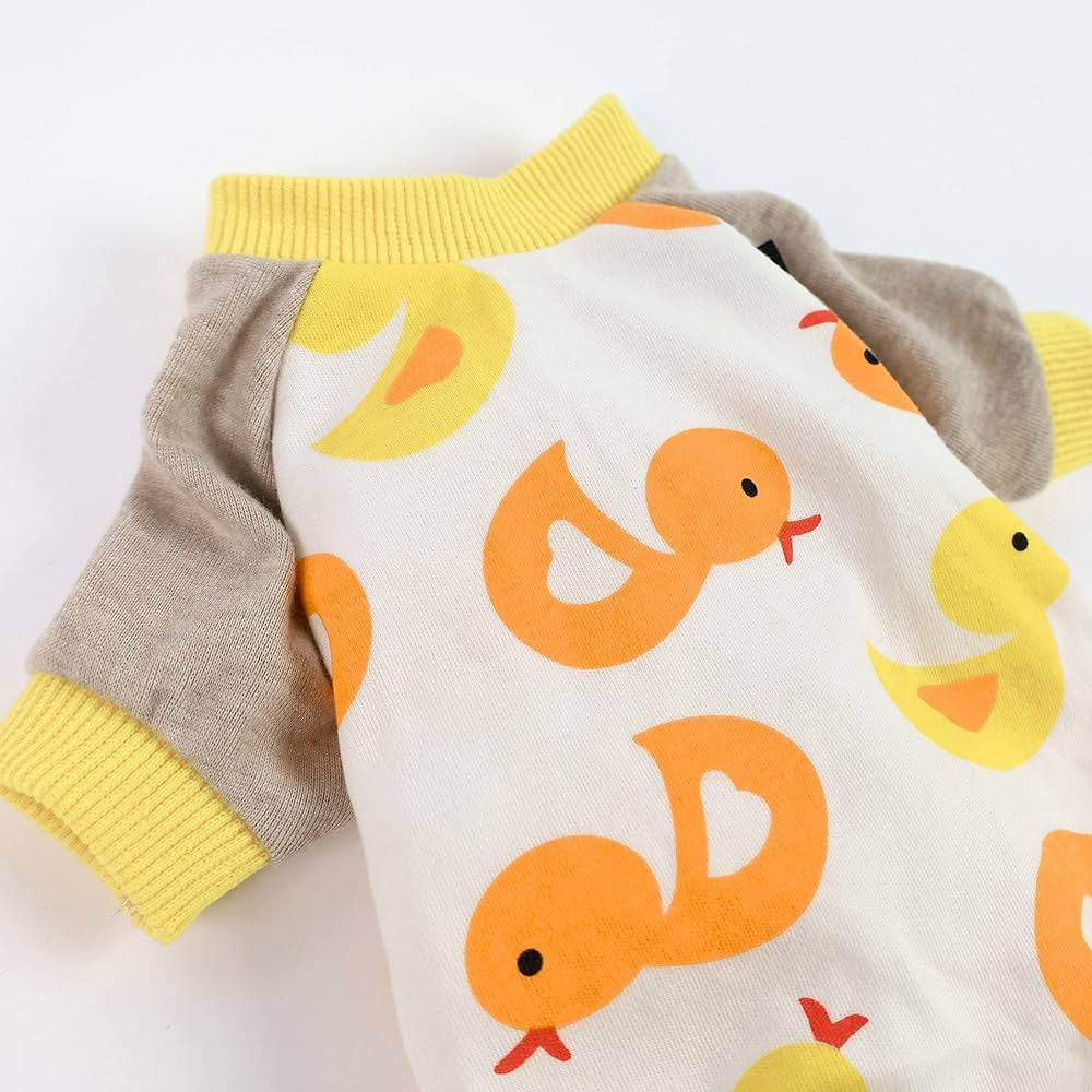 Fitwarm Cute Duck Dog Pajamas Dog Clothes Dog Jumpsuit Pet Cat Pjs