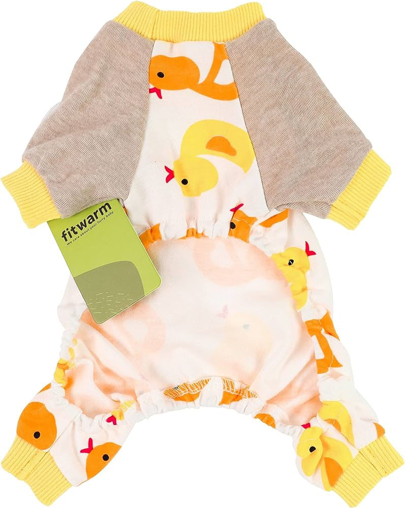 Fitwarm Cute Duck Dog Pajamas Dog Clothes Dog Jumpsuit Pet Cat Pjs