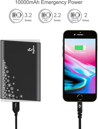 可充电暖手器三合一,10000mAh 电池充电器带应急灯,便携式可重复使用暖手器,双面加热器,适用于狩猎、高尔夫、滑雪、露营、男女礼物