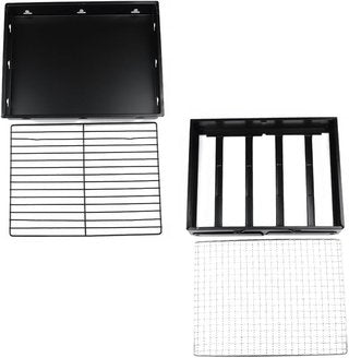 Portable BBQ Charcoal Grill No Assembly Required Outdoor Square Camping Cooker Fire Pit with Stainless Steel Spark Screen Cover (20’’x 14.2’’x 7.9’’)