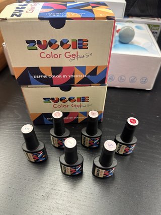 凝胶指甲油套装,6 件蓝紫色凝胶指甲油套装,可浸泡 UV LED 凝胶指甲油,适用于美甲沙龙,在家 DIY