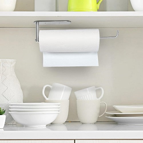 纸巾架,厨房橱柜下不锈钢壁挂式毛巾架,带自粘式安装螺丝,适用于家庭、厨房、浴室(30 厘米)