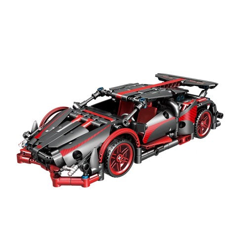 MOC 积木套装,高科技跑车模型益智玩具,带回力马达