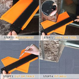 带锁轮廓规,LEFYR 10 英寸加宽轮廓轮廓规塑料梳状复制工具测量不规则角落和轮廓 - 曲线和奇数形状的即时模板