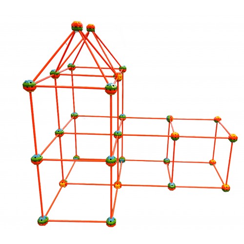 儿童坚固积木套装 - 堡垒建造、DIY 拼图、益智房屋建造玩具(含 108 块积木)、城堡隧道、游戏帐篷 - 送给男孩和女孩的理想礼物