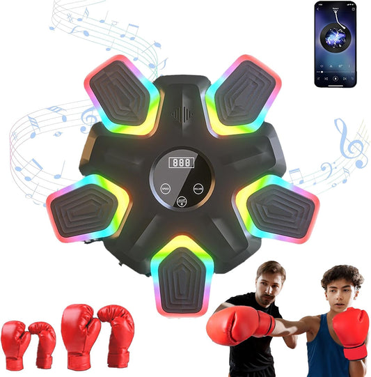 Smart Music Boxing Machine with Gloves (Vibrant LED Edition)