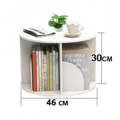 360° Rotating Stackable Bookshelf Organizer (WHITE)