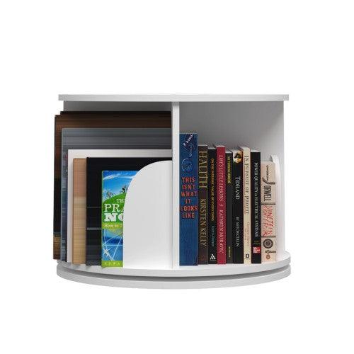 360° Rotating Stackable Bookshelf Organizer (WHITE)