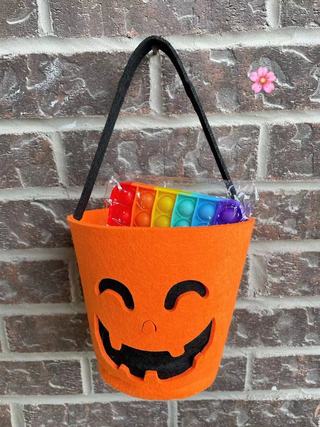 Halloween Pumpkin Candy Bucket Holder Portable Gift Bag