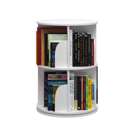 360° Rotating Stackable Bookshelf Organizer (WHITE)