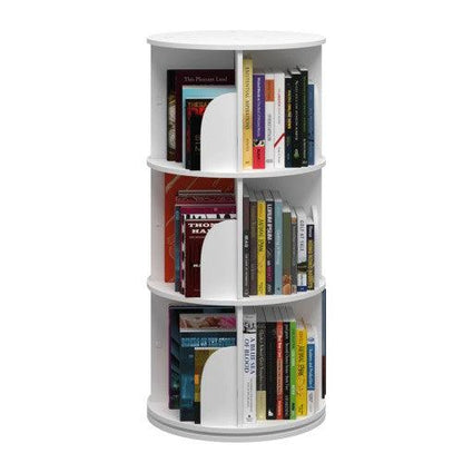 360° Rotating Stackable Bookshelf Organizer (WHITE)