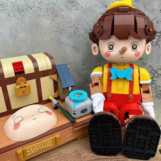 Pinocchio Long Nose Cartoon Figure Building Blocks Set | 3D Muppets Character Model Toy for Adults & Kids | Creative Table Decoration & Birthday Gift