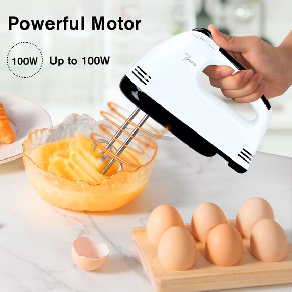 Lychee hand mixer in use mixing batter