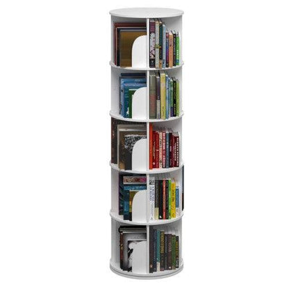 360° Rotating Stackable Bookshelf Organizer (WHITE)